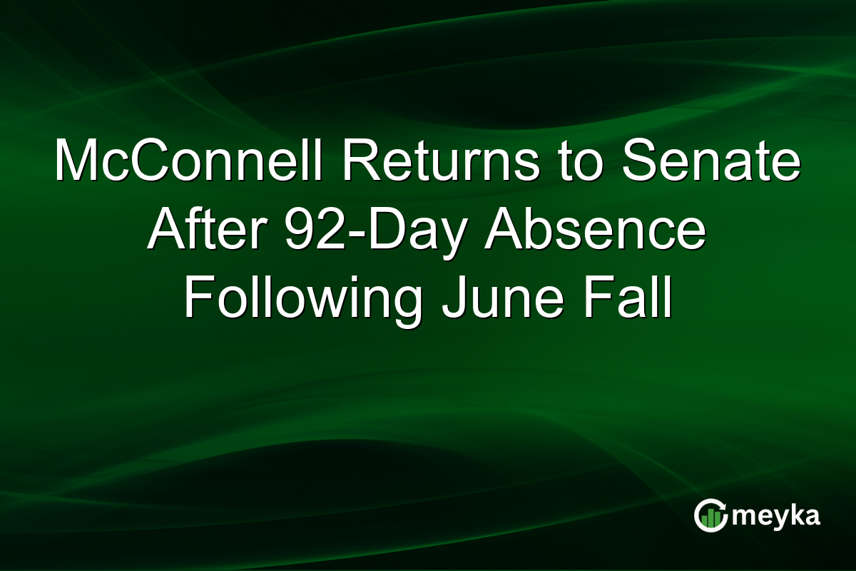 McConnell Returns to Senate After 92-Day Absence Following June Fall