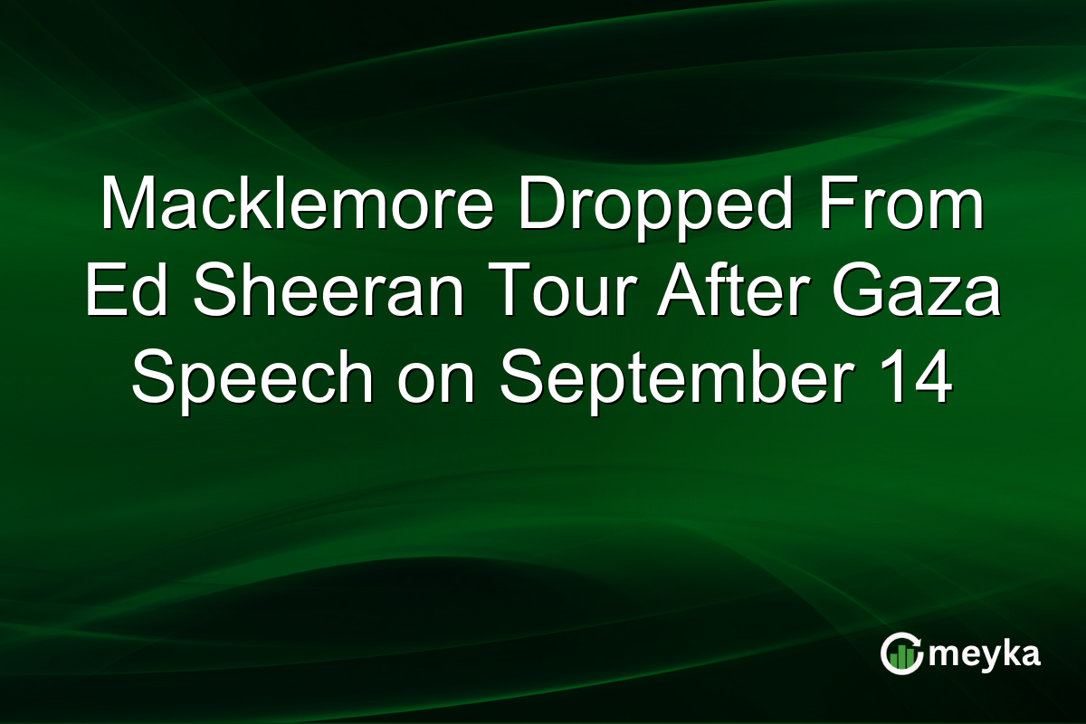 Macklemore Dropped From Ed Sheeran Tour After Gaza Speech on September 14