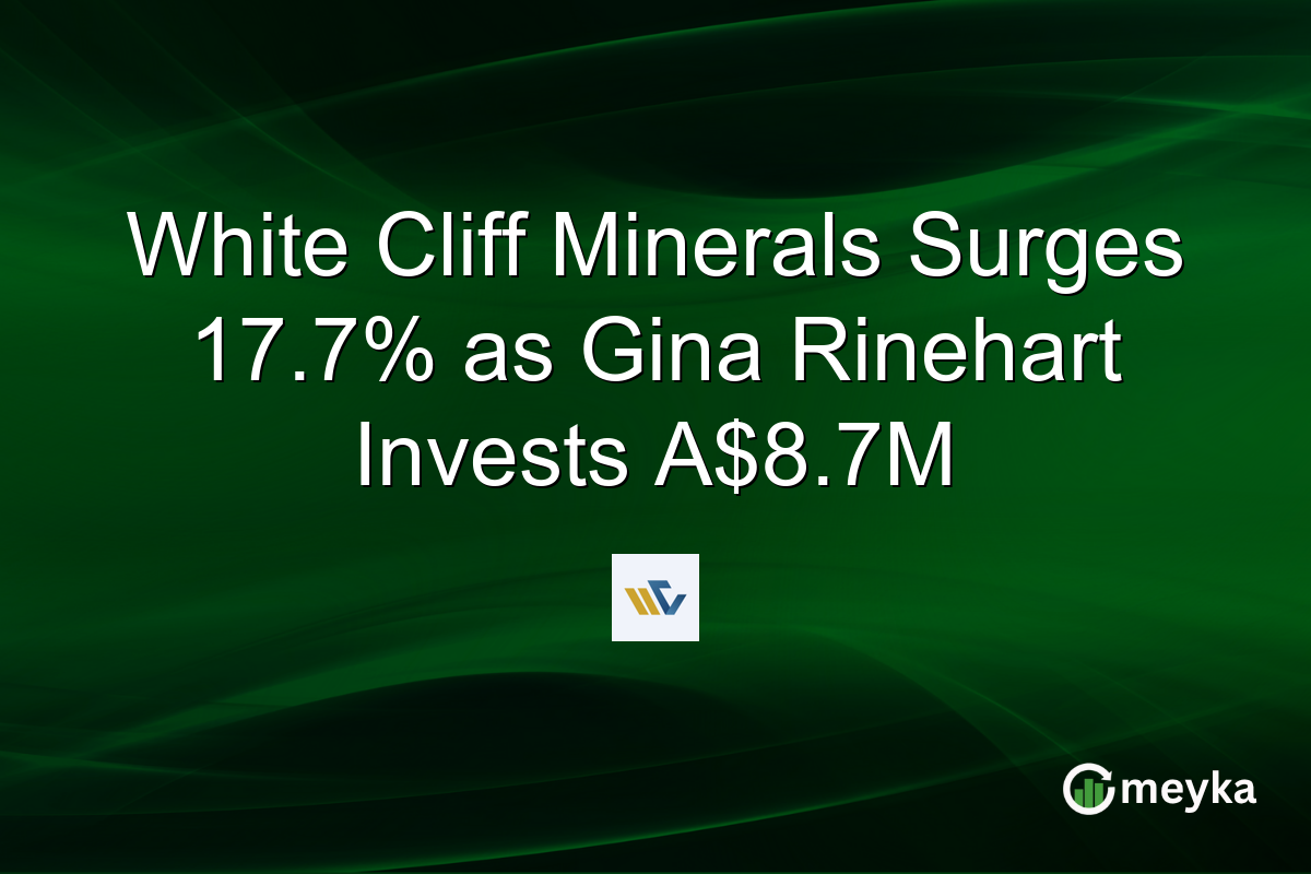 White Cliff Minerals Surges 17.7% as Gina Rinehart Invests A$8.7M