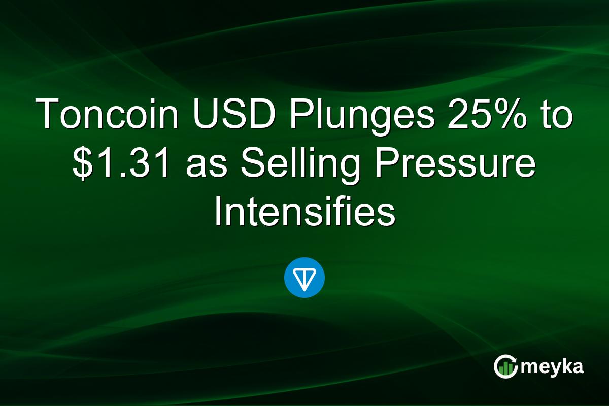 Toncoin USD Plunges 25% to $1.31 as Selling Pressure Intensifies