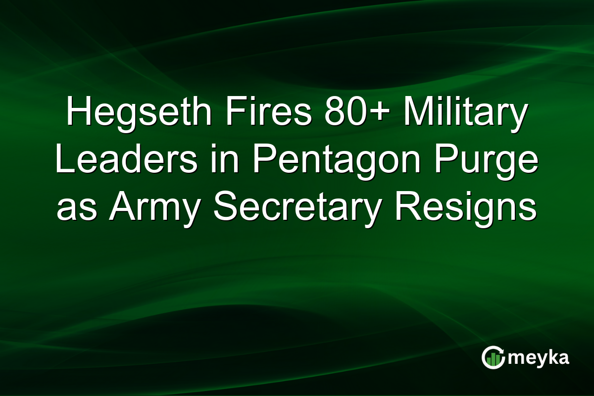Hegseth Fires 80+ Military Leaders in Pentagon Purge as Army Secretary Resigns