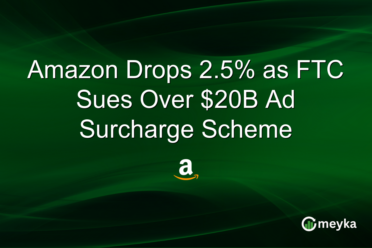 Amazon Drops 2.5% as FTC Sues Over $20B Ad Surcharge Scheme