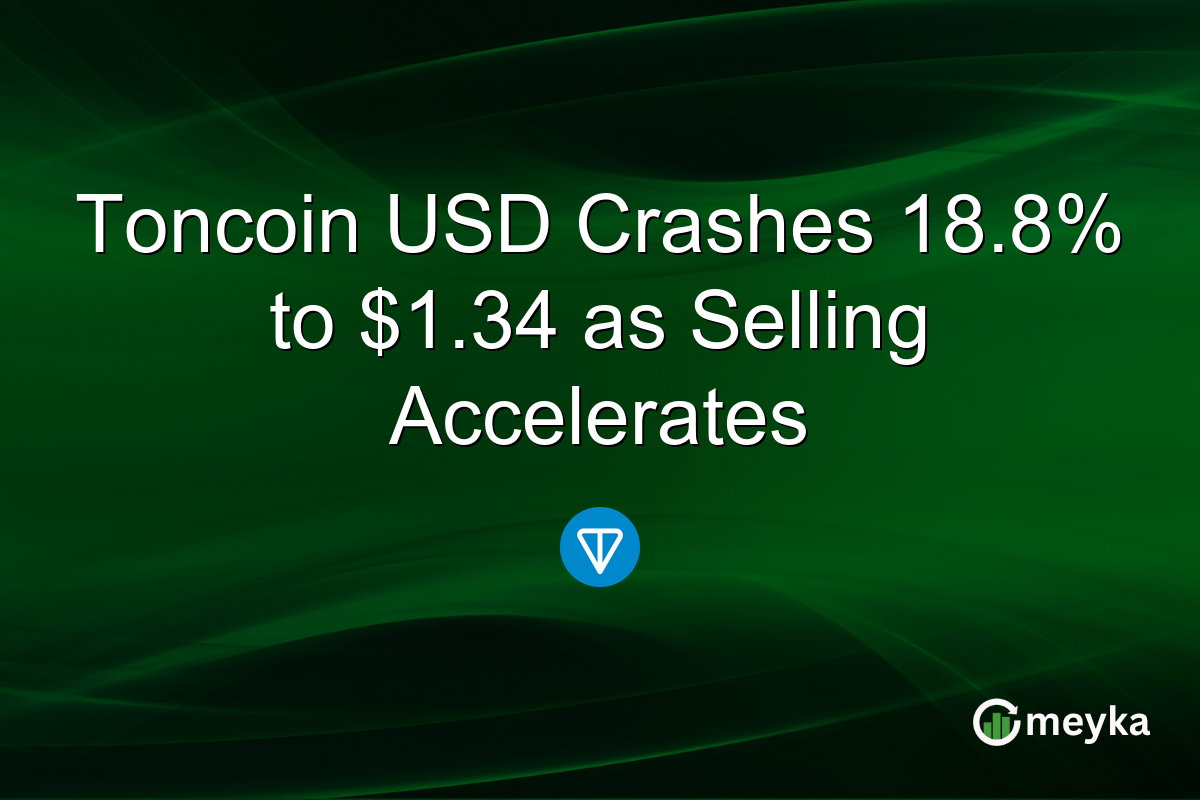 Toncoin USD Crashes 18.8% to $1.34 as Selling Accelerates