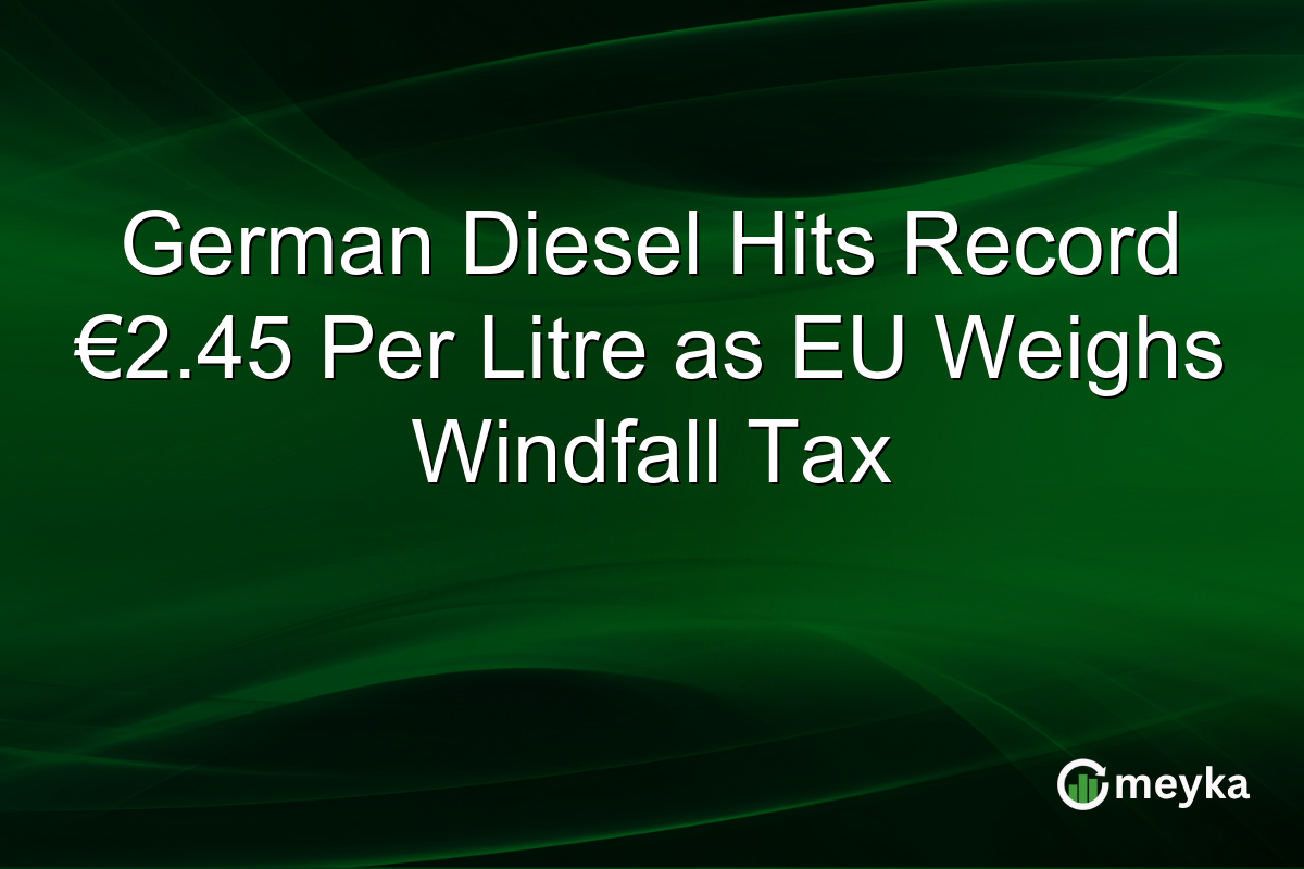 German Diesel Hits Record €2.45 Per Litre as EU Weighs Windfall Tax