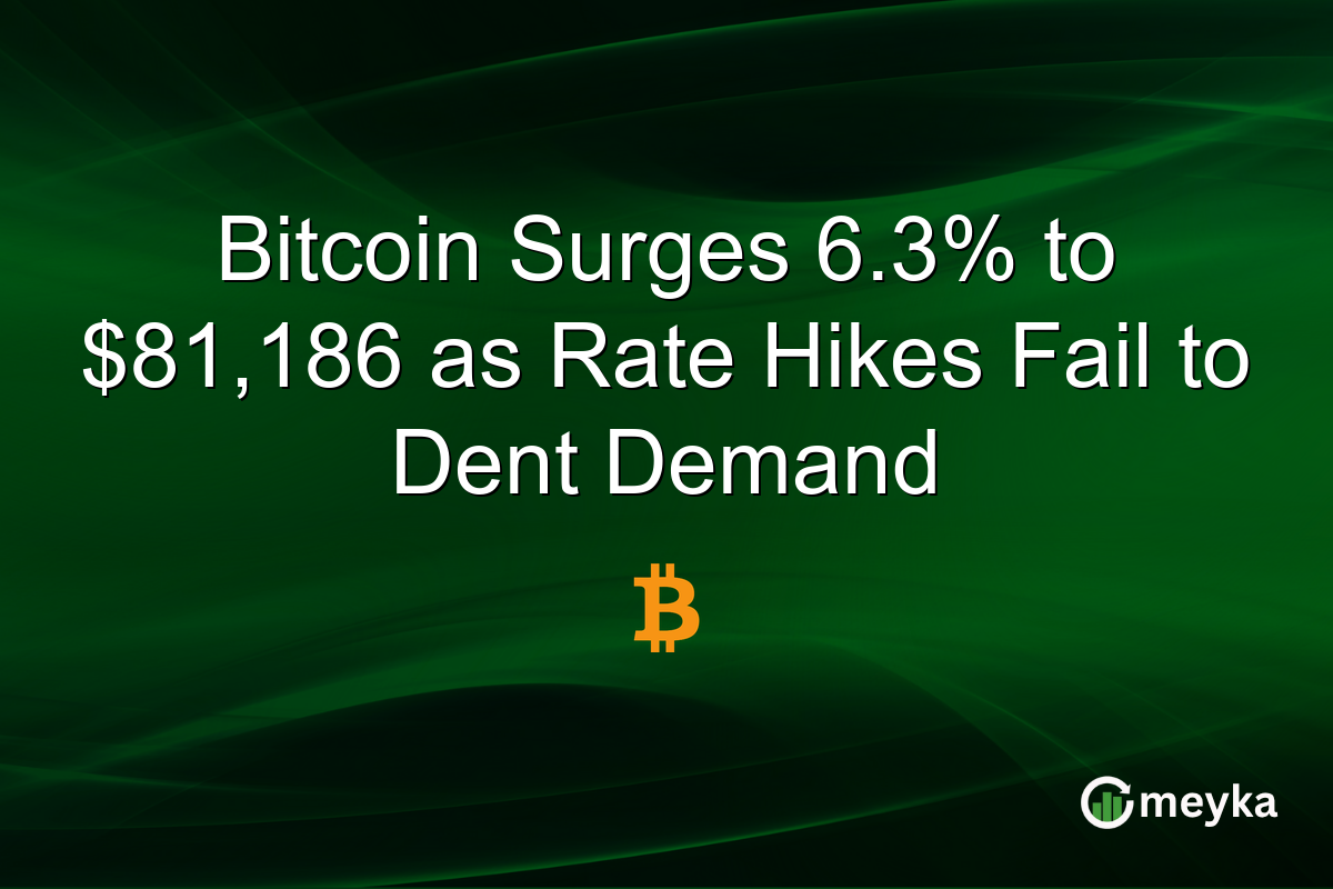 Bitcoin Surges 6.3% to $81,186 as Rate Hikes Fail to Dent Demand