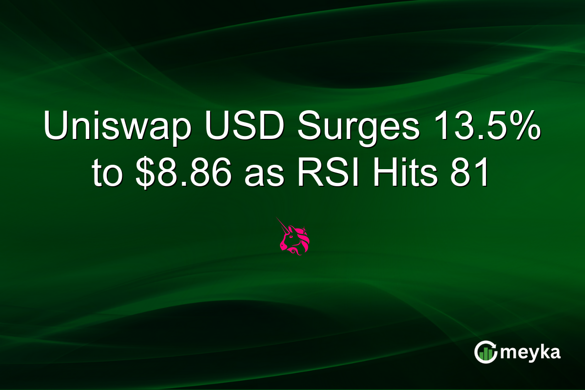Uniswap USD Surges 13.5% to $8.86 as RSI Hits 81
