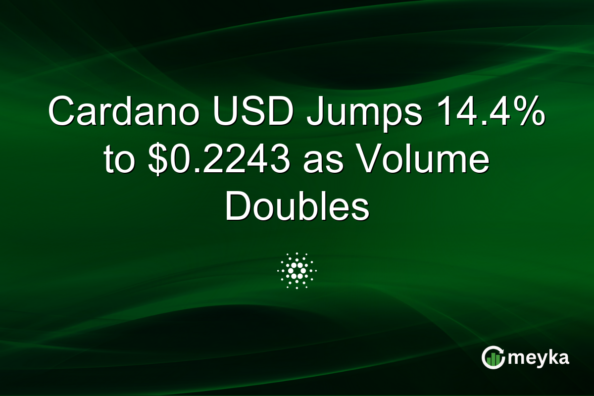 Cardano USD Jumps 14.4% to $0.2243 as Volume Doubles