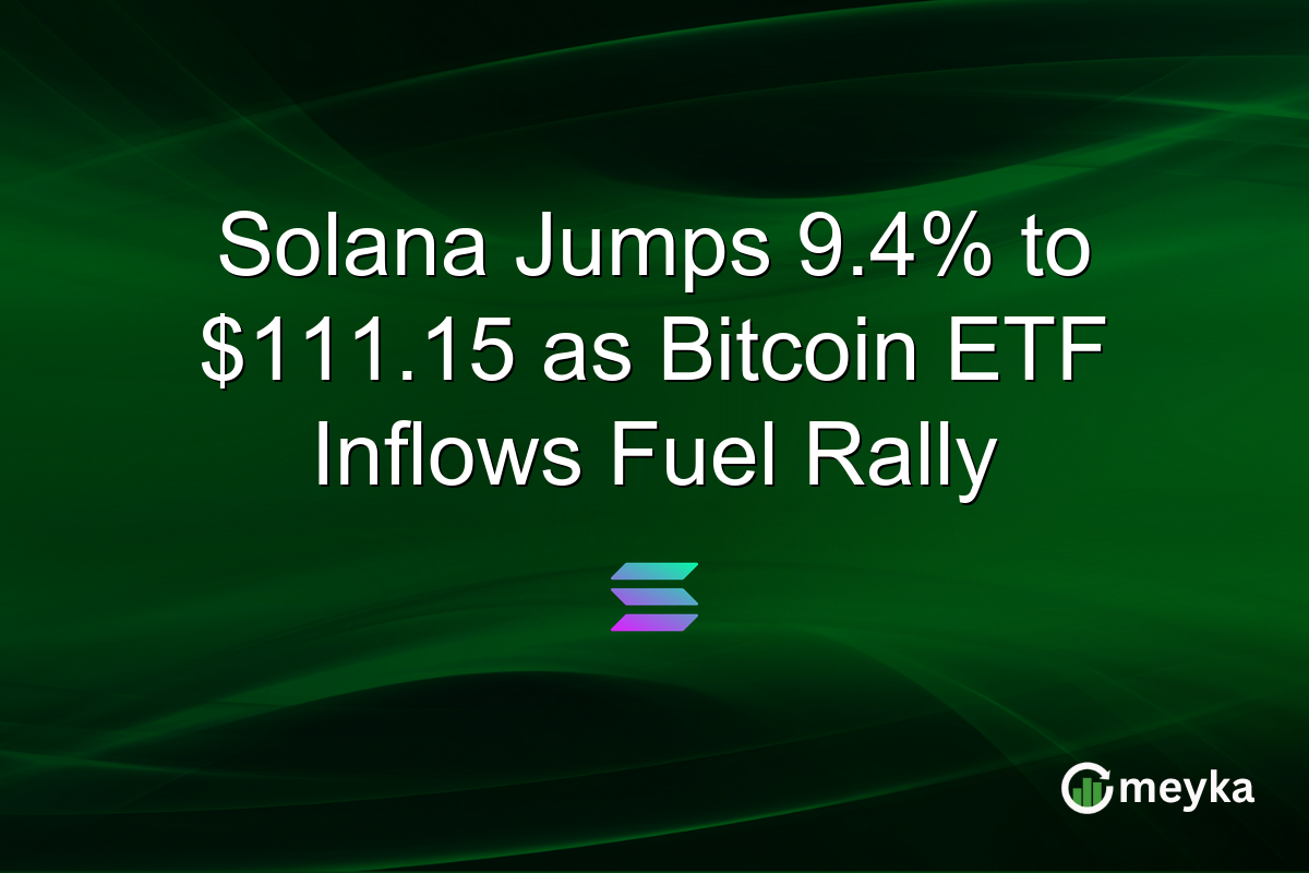 Solana Jumps 9.4% to $111.15 as Bitcoin ETF Inflows Fuel Rally