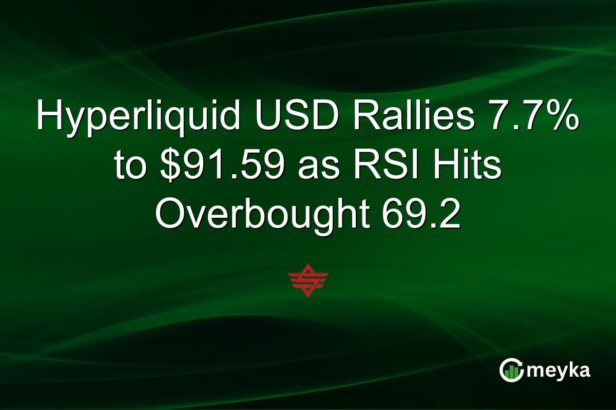 Hyperliquid USD Rallies 7.7% to $91.59 as RSI Hits Overbought 69.2
