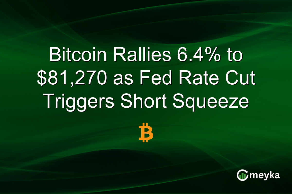 Bitcoin Rallies 6.4% to $81,270 as Fed Rate Cut Triggers Short Squeeze