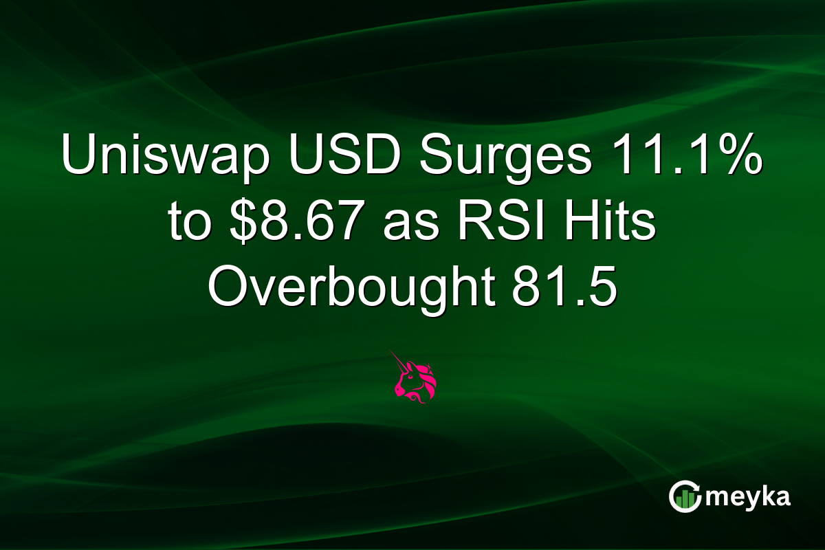 Uniswap USD Surges 11.1% to $8.67 as RSI Hits Overbought 81.5