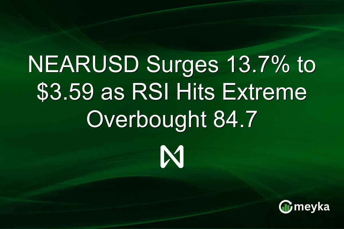 NEARUSD Surges 13.7% to $3.59 as RSI Hits Extreme Overbought 84.7