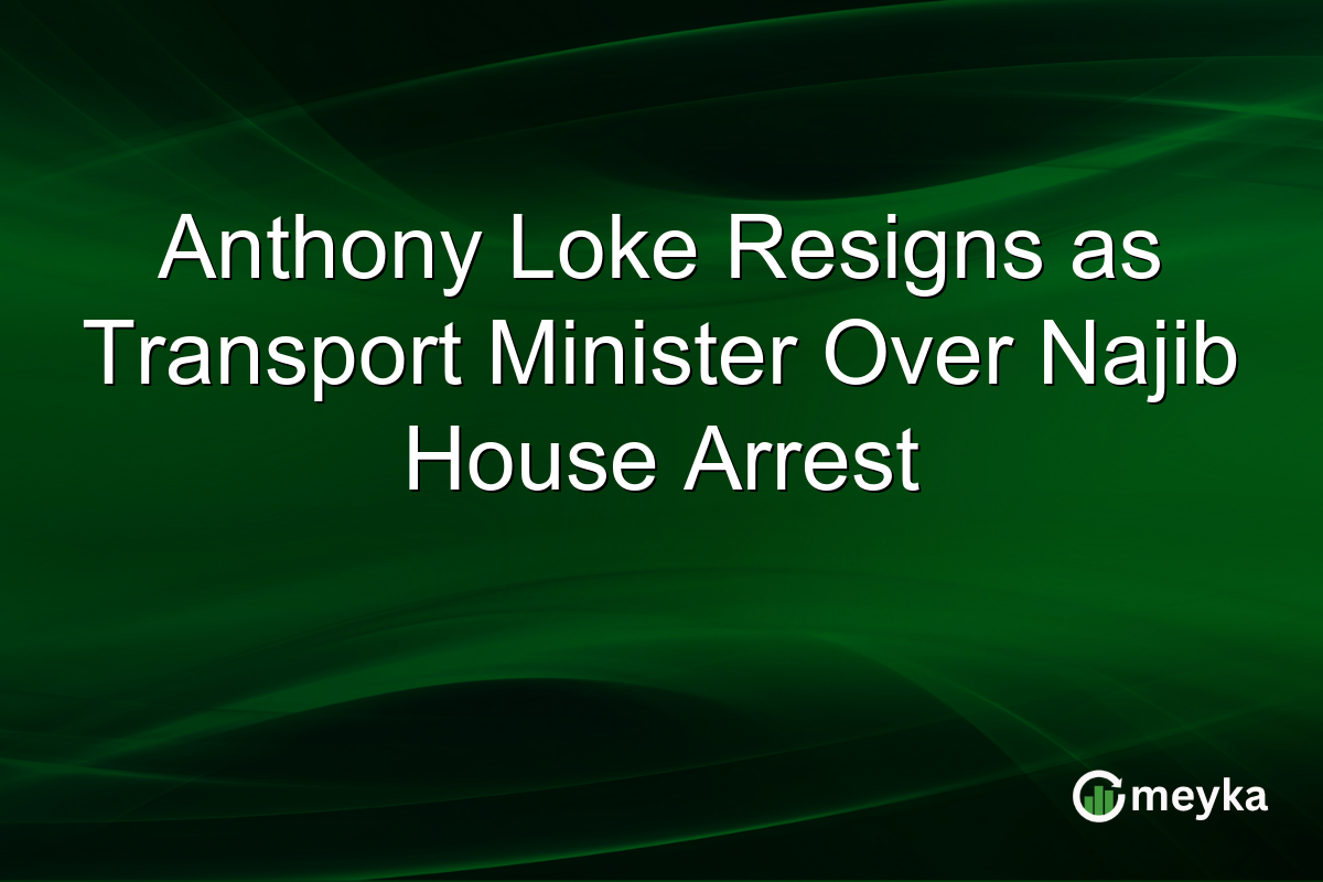 Anthony Loke Resigns as Transport Minister Over Najib House Arrest