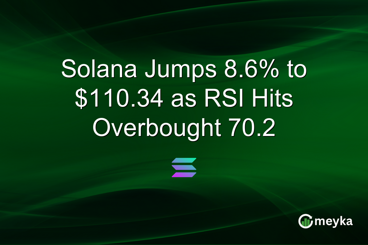 Solana Jumps 8.6% to $110.34 as RSI Hits Overbought 70.2