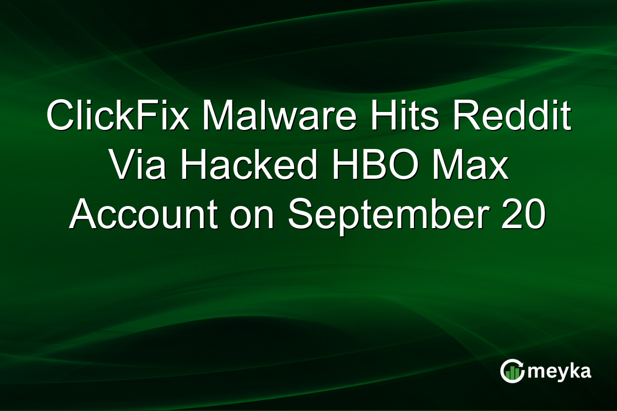 ClickFix Malware Hits Reddit Via Hacked HBO Max Account on September 20