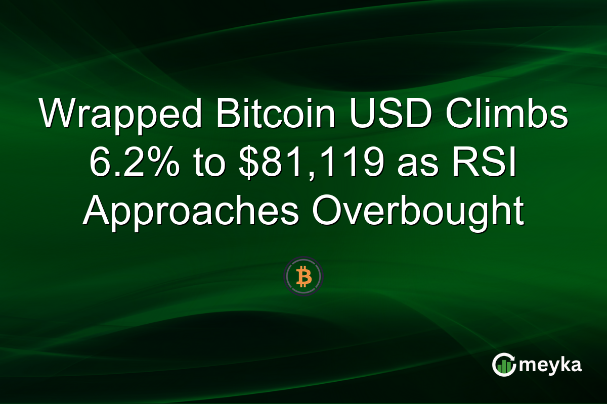 Wrapped Bitcoin USD Climbs 6.2% to $81,119 as RSI Approaches Overbought