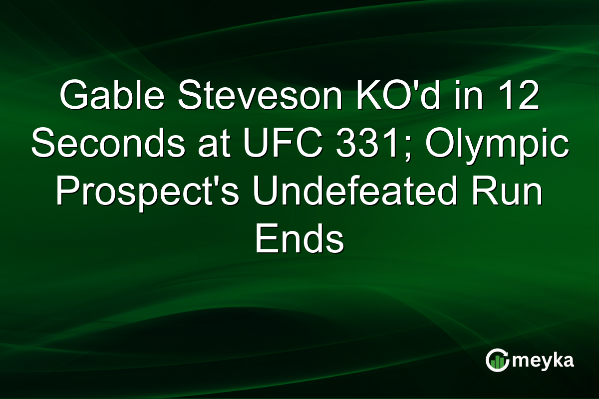 Gable Steveson KO’d in 12 Seconds at UFC 331; Olympic Prospect’s Undefeated Run Ends