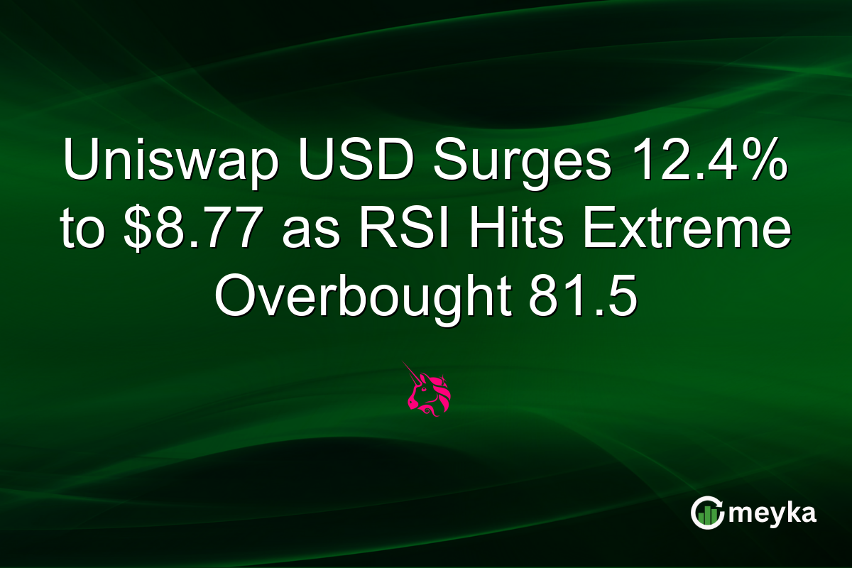 Uniswap USD Surges 12.4% to $8.77 as RSI Hits Extreme Overbought 81.5