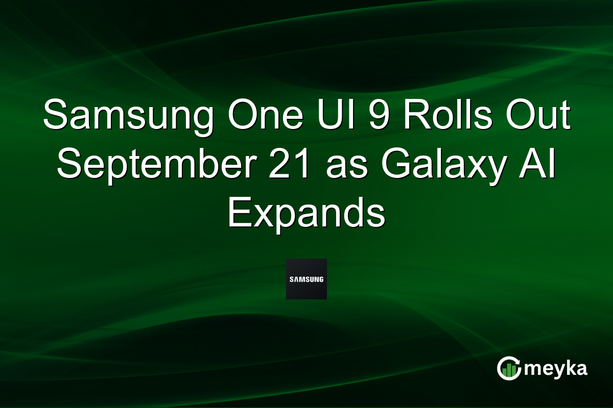 Samsung One UI 9 Rolls Out September 21 as Galaxy AI Expands