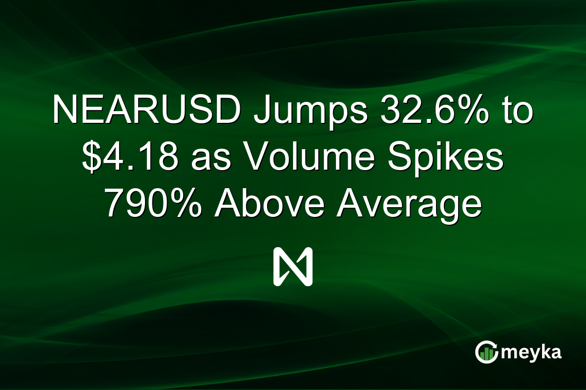 NEARUSD Jumps 32.6% to $4.18 as Volume Spikes 790% Above Average