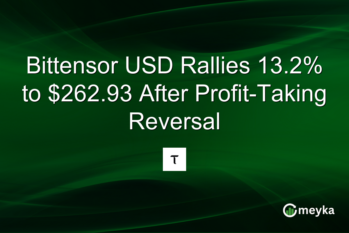 Bittensor USD Rallies 13.2% to $262.93 After Profit-Taking Reversal