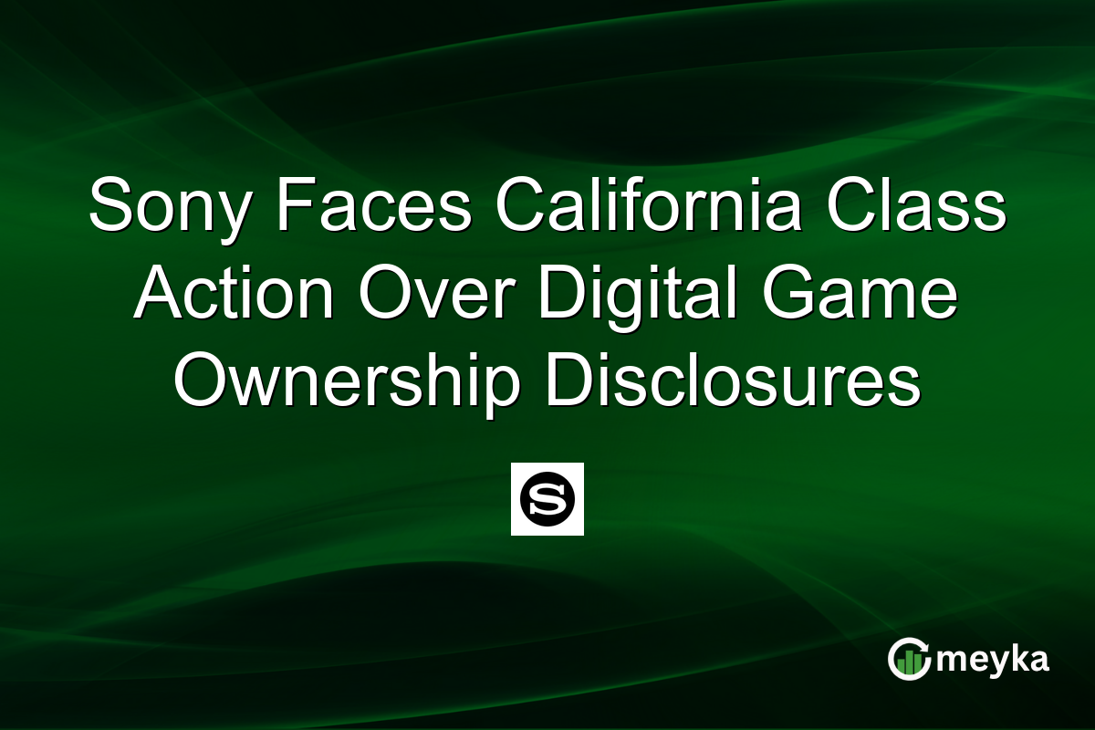 Sony Faces California Class Action Over Digital Game Ownership Disclosures