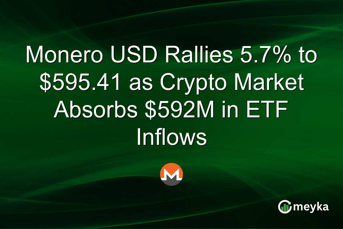 Monero USD Rallies 5.7% to $595.41 as Crypto Market Absorbs $592M in ETF Inflows