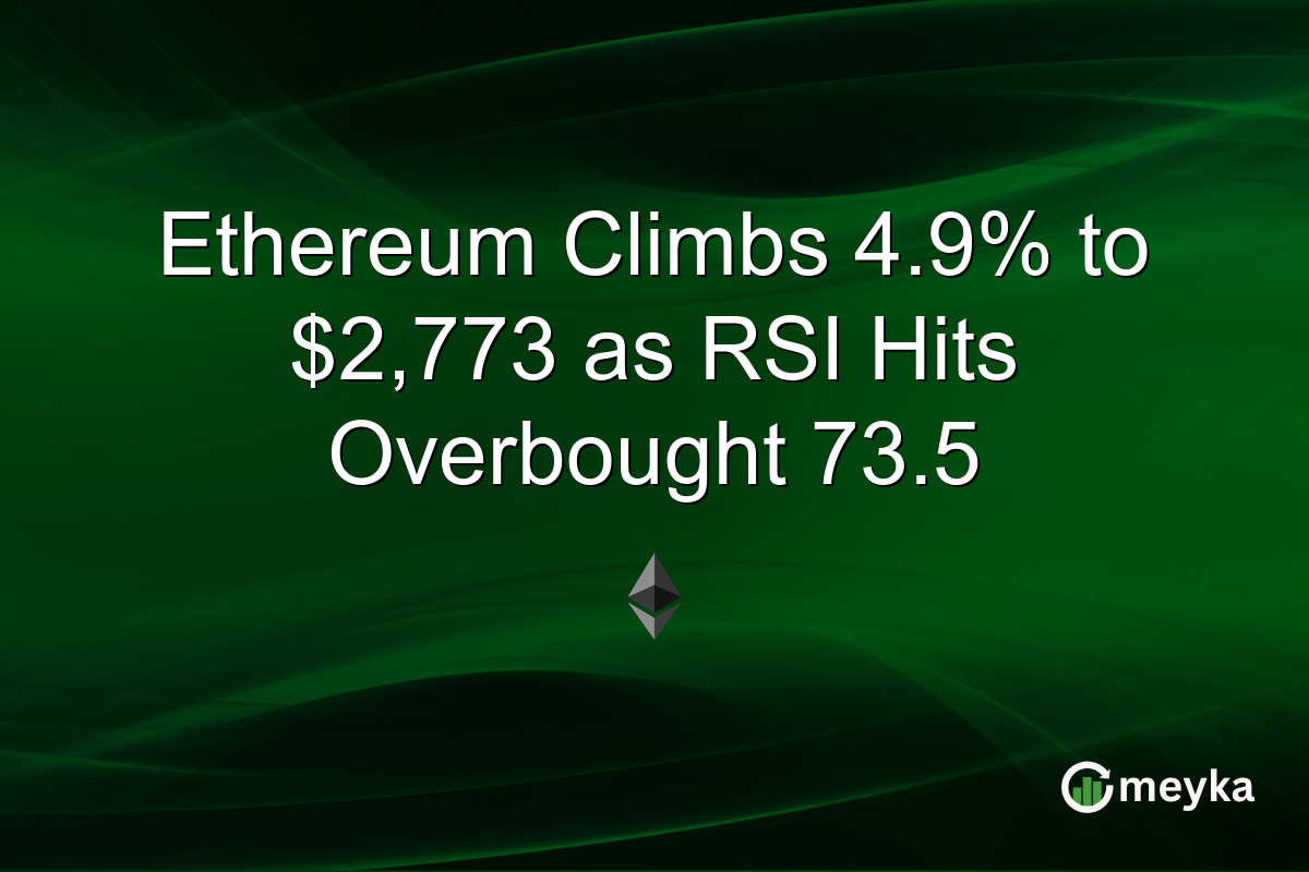 Ethereum Climbs 4.9% to $2,773 as RSI Hits Overbought 73.5