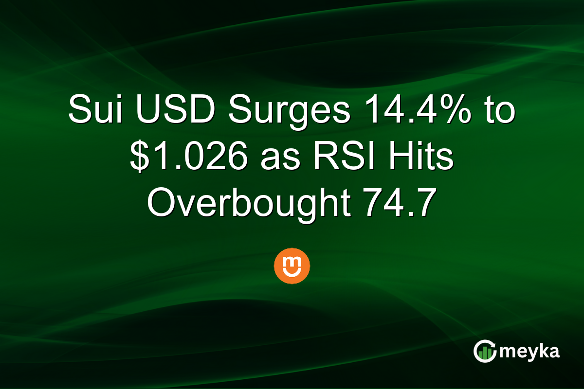 Sui USD Surges 14.4% to $1.026 as RSI Hits Overbought 74.7