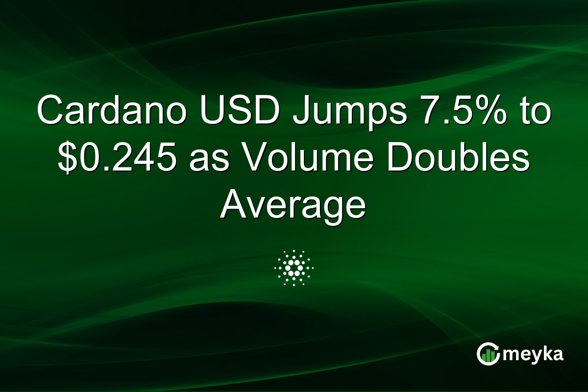 Cardano USD Jumps 7.5% to $0.245 as Volume Doubles Average