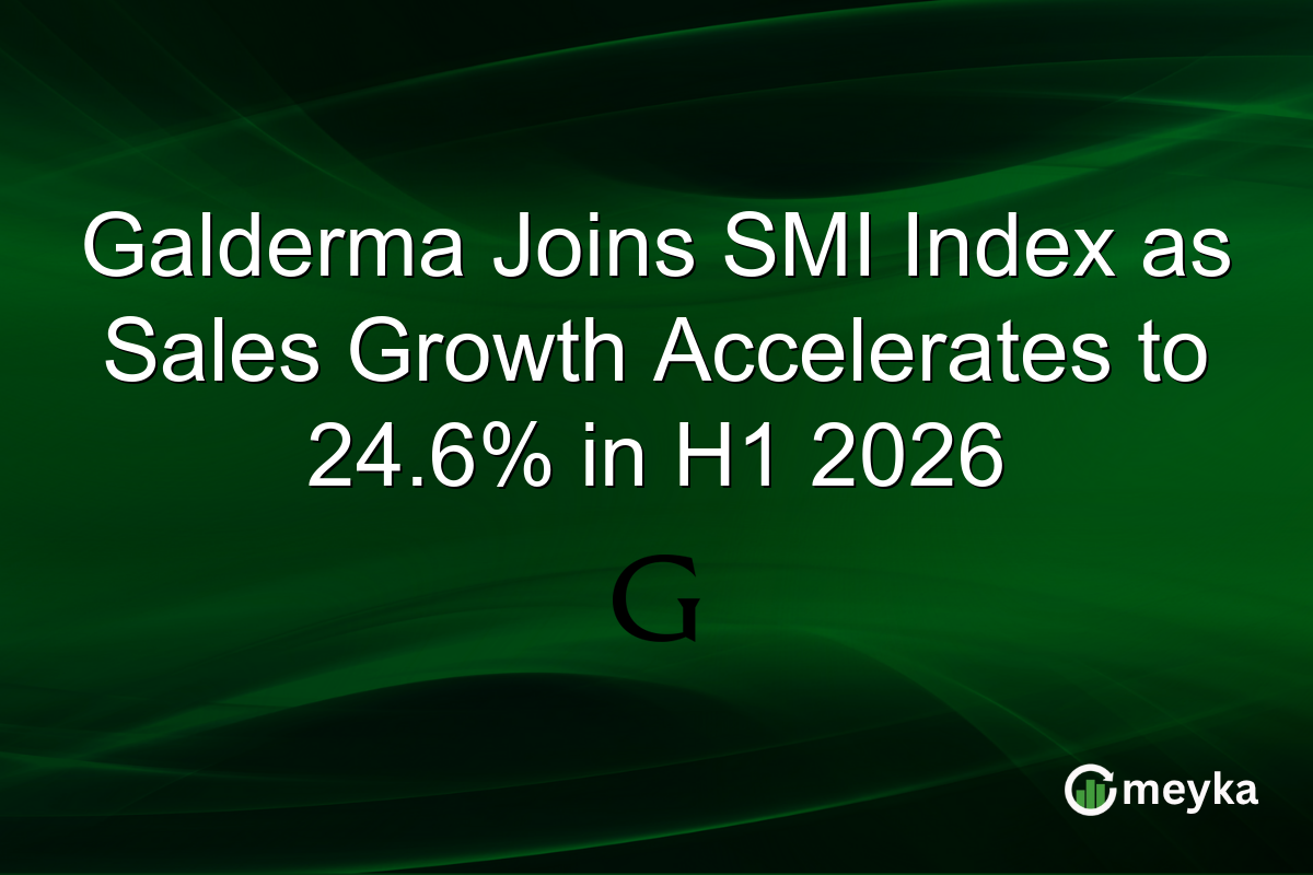 Galderma Joins SMI Index as Sales Growth Accelerates to 24.6% in H1 2026