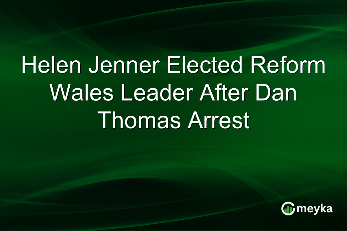 Helen Jenner Elected Reform Wales Leader After Dan Thomas Arrest