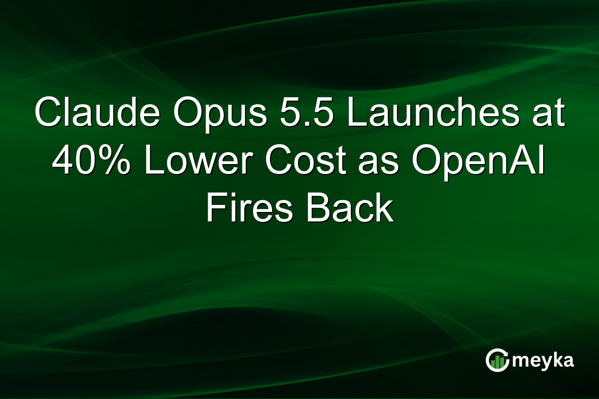 Claude Opus 5.5 Launches at 40% Lower Cost as OpenAI Fires Back