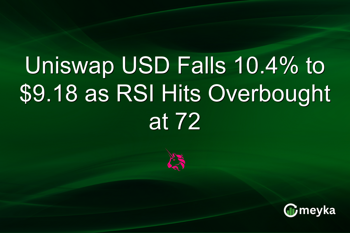Uniswap USD Falls 10.4% to $9.18 as RSI Hits Overbought at 72