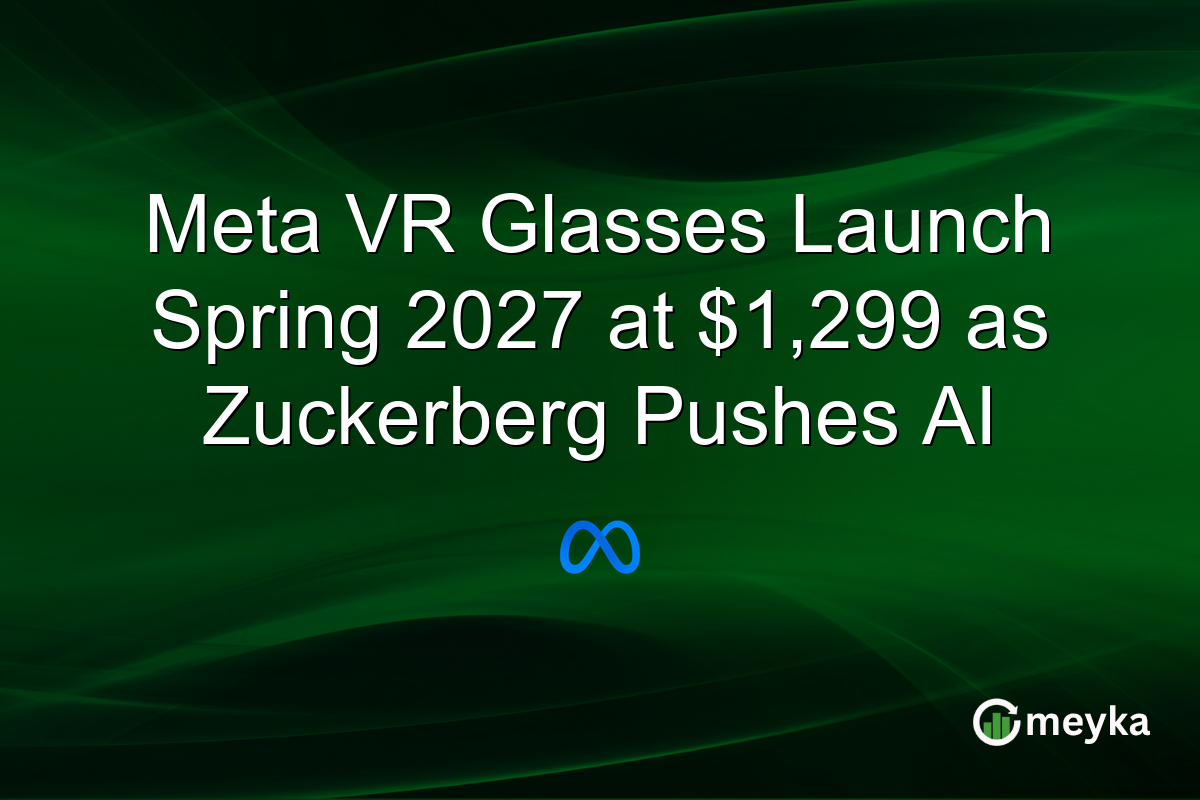 Meta VR Glasses Launch Spring 2027 at $1,299 as Zuckerberg Pushes AI