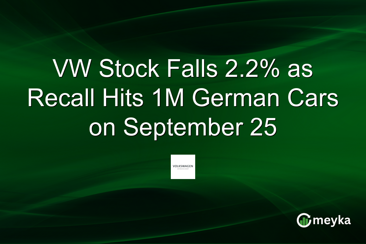 VW Stock Falls 2.2% as Recall Hits 1M German Cars on September 25