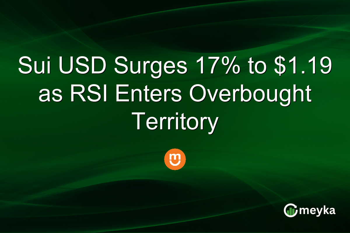Sui USD Surges 17% to $1.19 as RSI Enters Overbought Territory