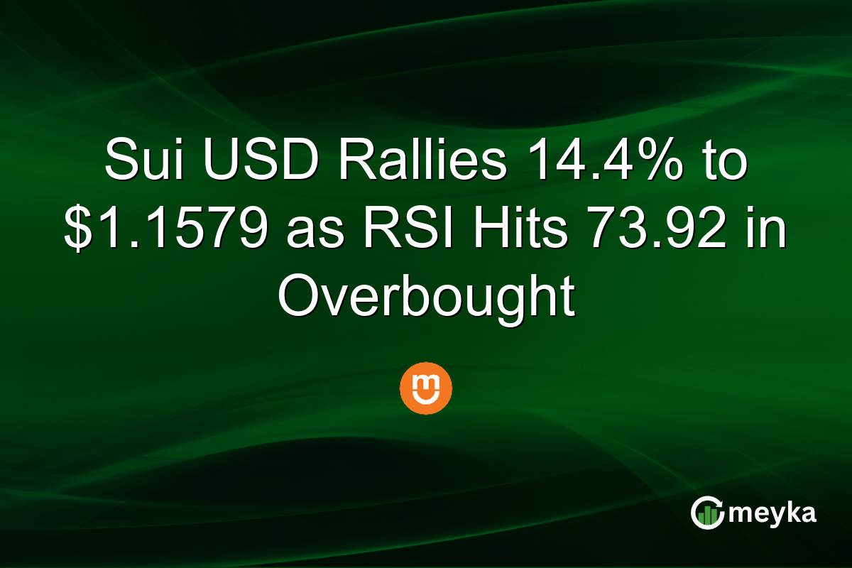 Sui USD Rallies 14.4% to $1.1579 as RSI Hits 73.92 in Overbought