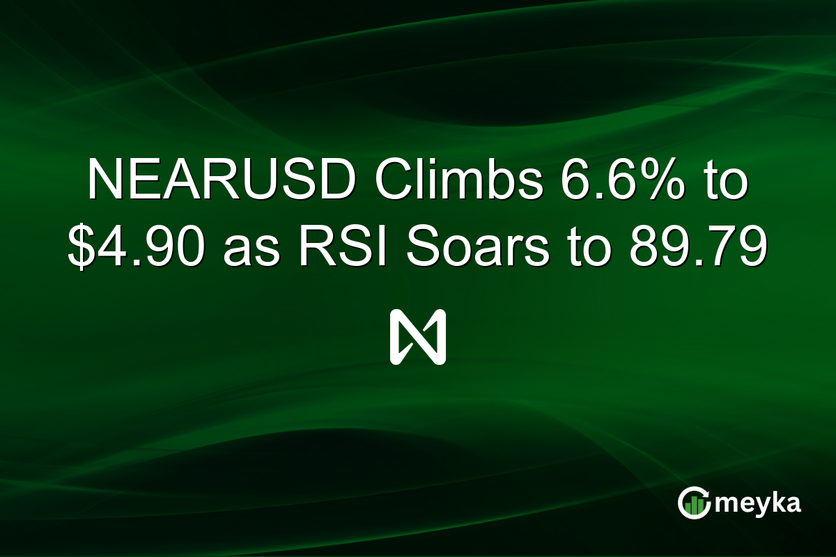 NEARUSD Climbs 6.6% to $4.90 as RSI Soars to 89.79