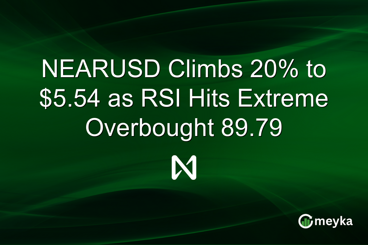 NEARUSD Climbs 20% to $5.54 as RSI Hits Extreme Overbought 89.79