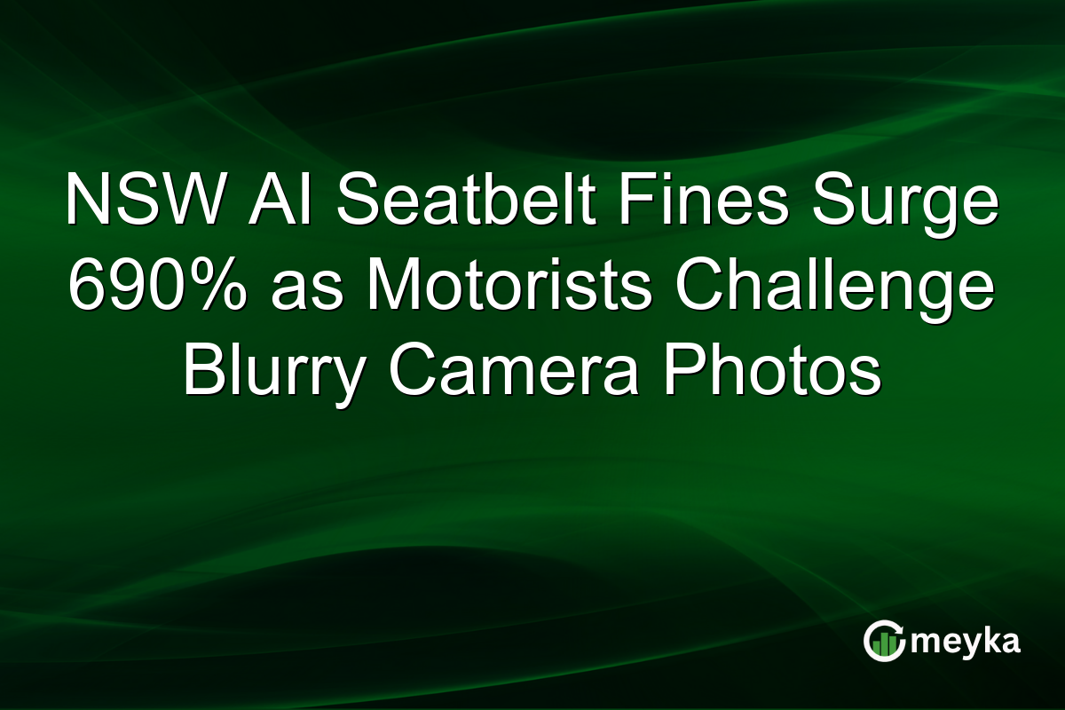 NSW AI Seatbelt Fines Surge 690% as Motorists Challenge Blurry Camera Photos