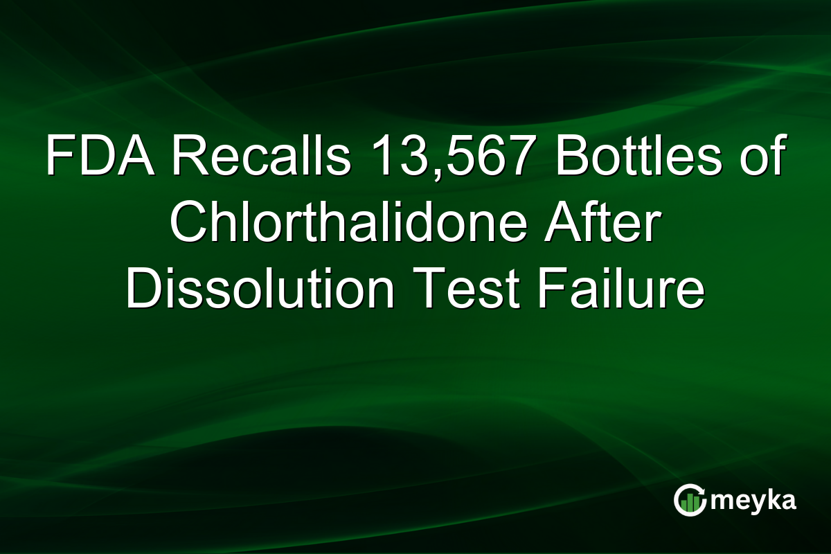 FDA Recalls 13,567 Bottles of Chlorthalidone After Dissolution Test Failure