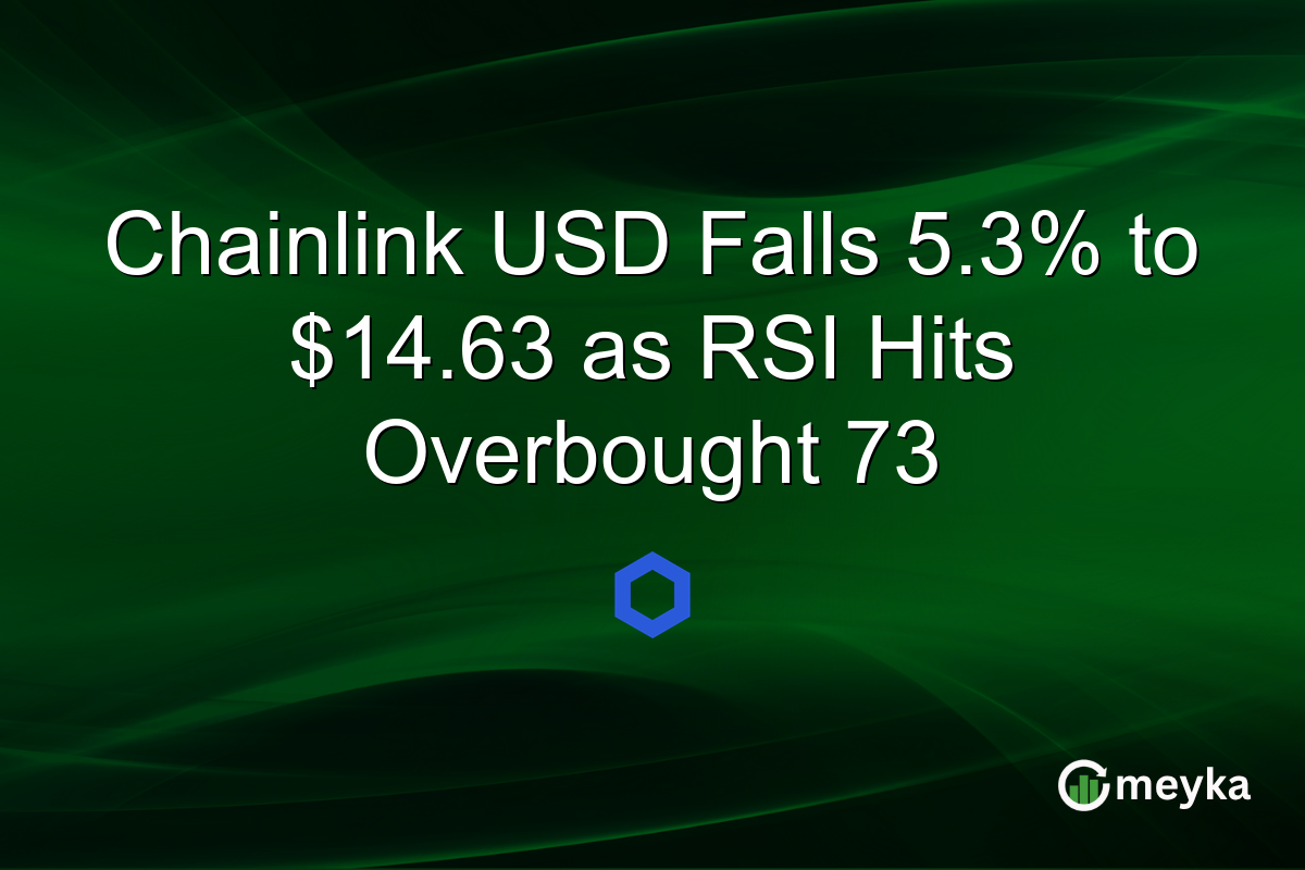 Chainlink USD Falls 5.3% to $14.63 as RSI Hits Overbought 73