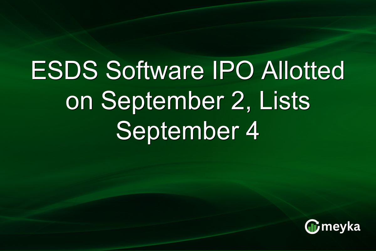 ESDS Software IPO Allotted on September 2, Lists September 4