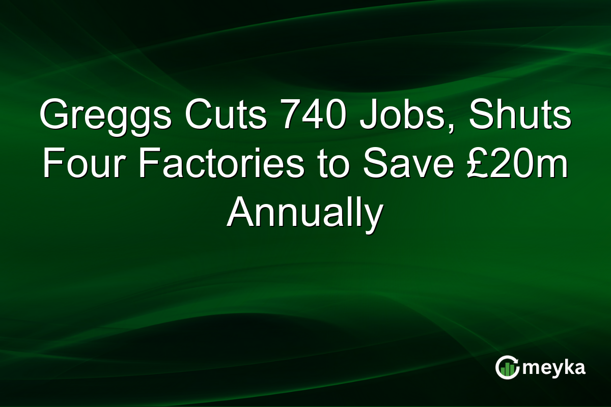 Greggs Cuts 740 Jobs, Shuts Four Factories to Save £20m Annually