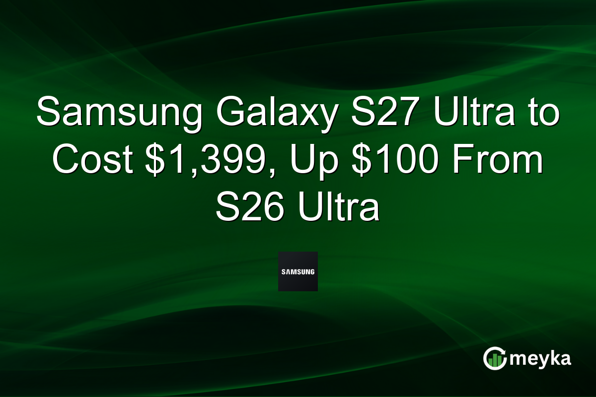 Samsung Galaxy S27 Ultra to Cost $1,399, Up $100 From S26 Ultra