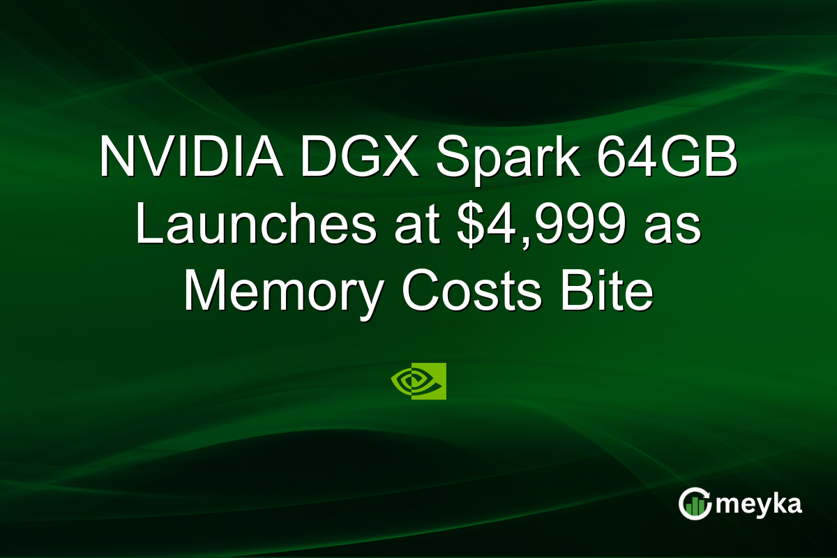 NVIDIA DGX Spark 64GB Launches at $4,999 as Memory Costs Bite