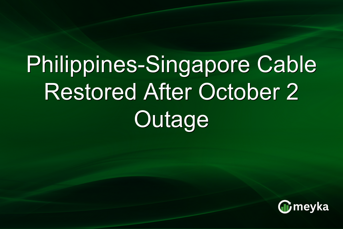 Philippines-Singapore Cable Restored After October 2 Outage