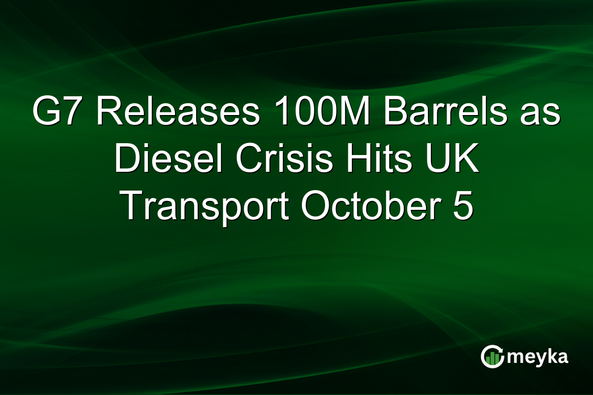 G7 Releases 100M Barrels as Diesel Crisis Hits UK Transport October 5