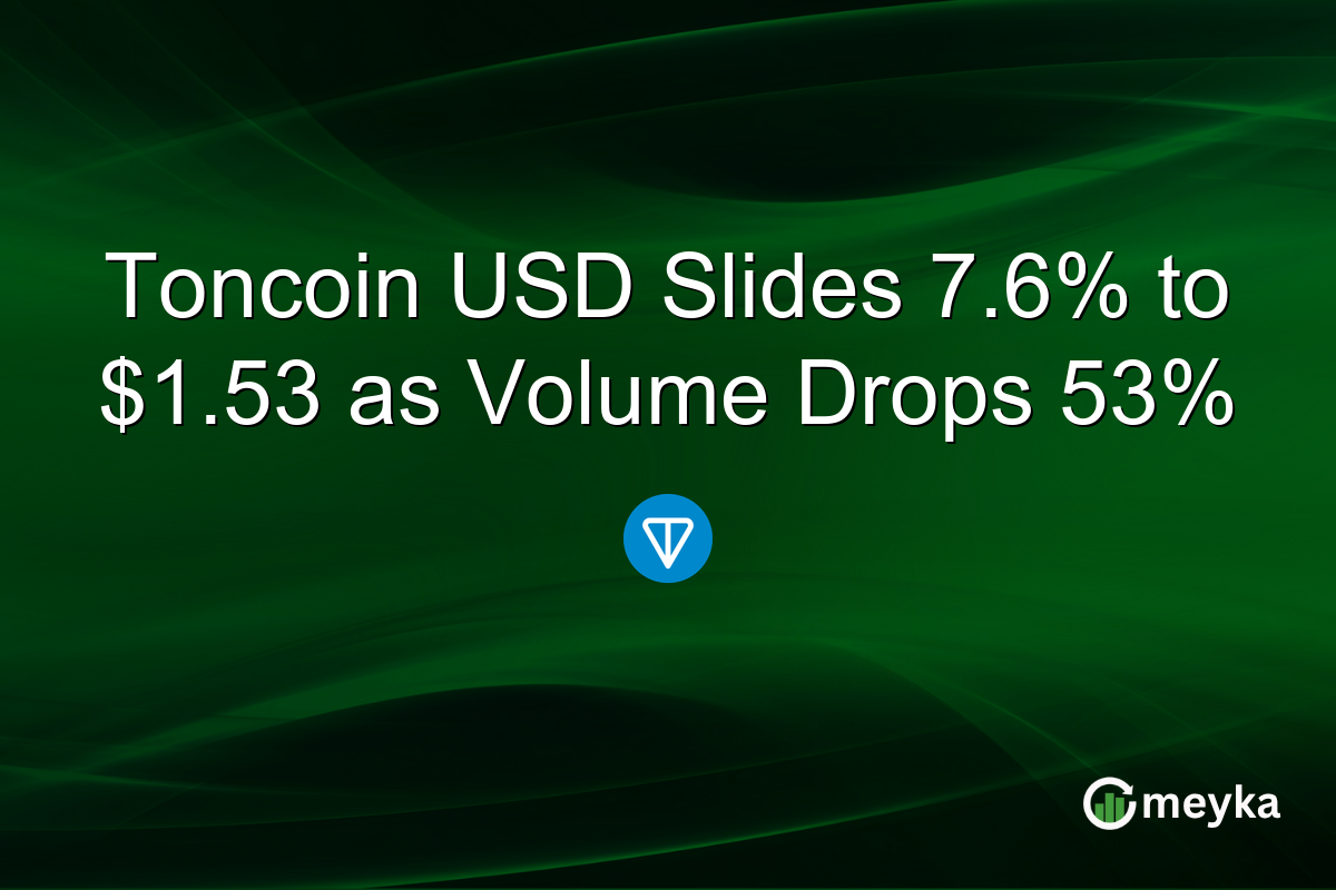 Toncoin USD Slides 7.6% to $1.53 as Volume Drops 53%